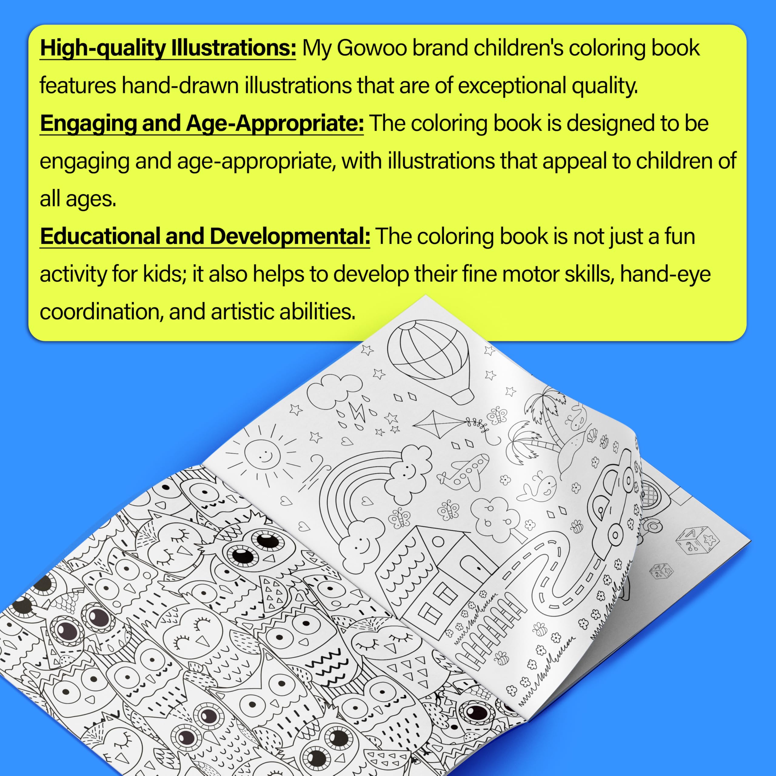 Doodle Colouring For Kids - Blue Edition : Kids Colouring Book, Colouring Book For Toddlers, Fun Learning Colouring Book…