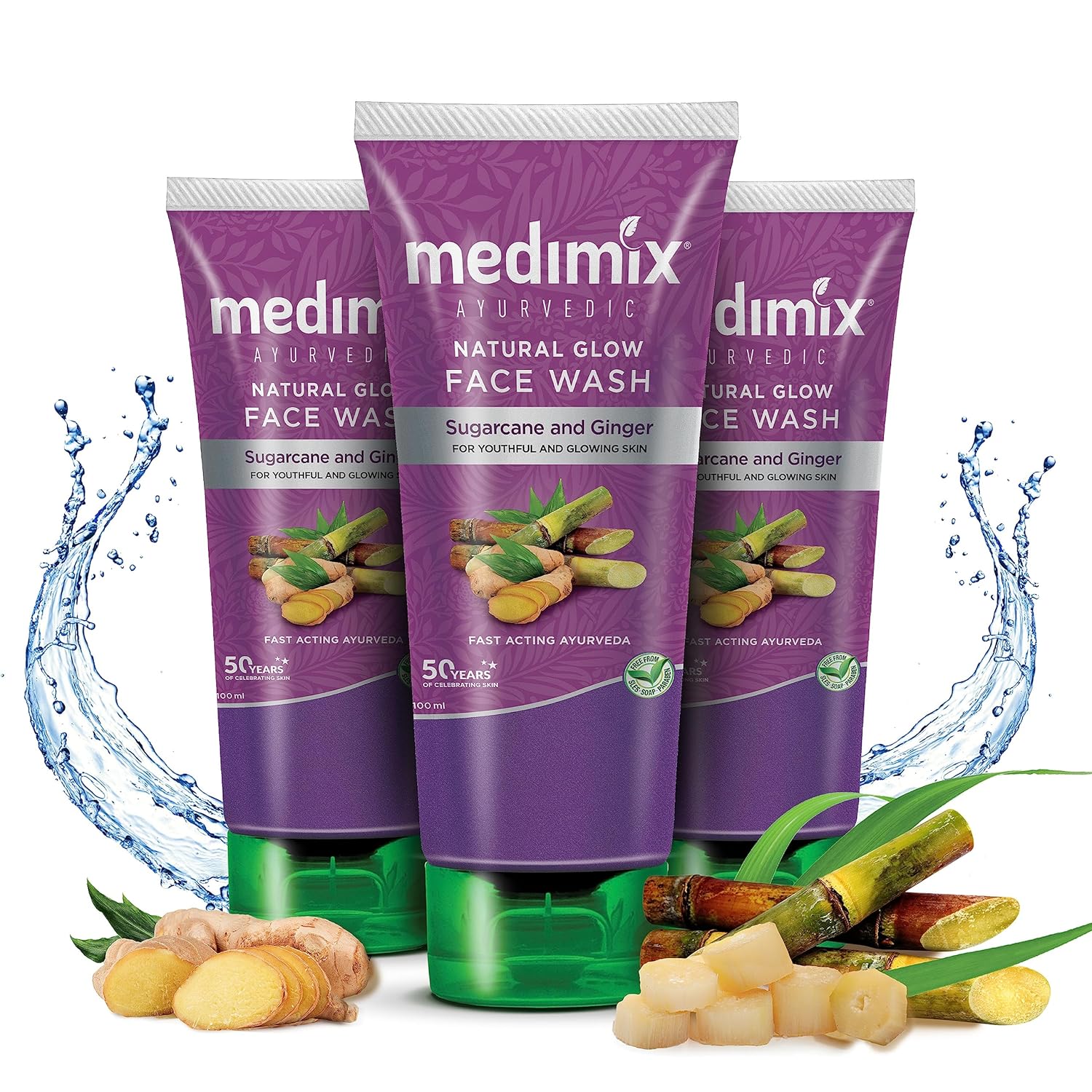 Medimix Ayurvedic Natural Glow Face Wash  |With Sugarcane and Ginger | 100 ml image 5
