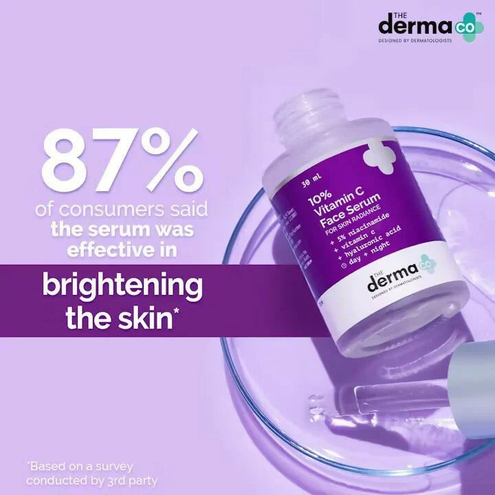 The Derma Co Hello Glowing Skin -combo (10% Vitamin C Face Serum:-30 ml 1 % Hyaluronic Sunscreen Serum:- 30 ml) image 3
