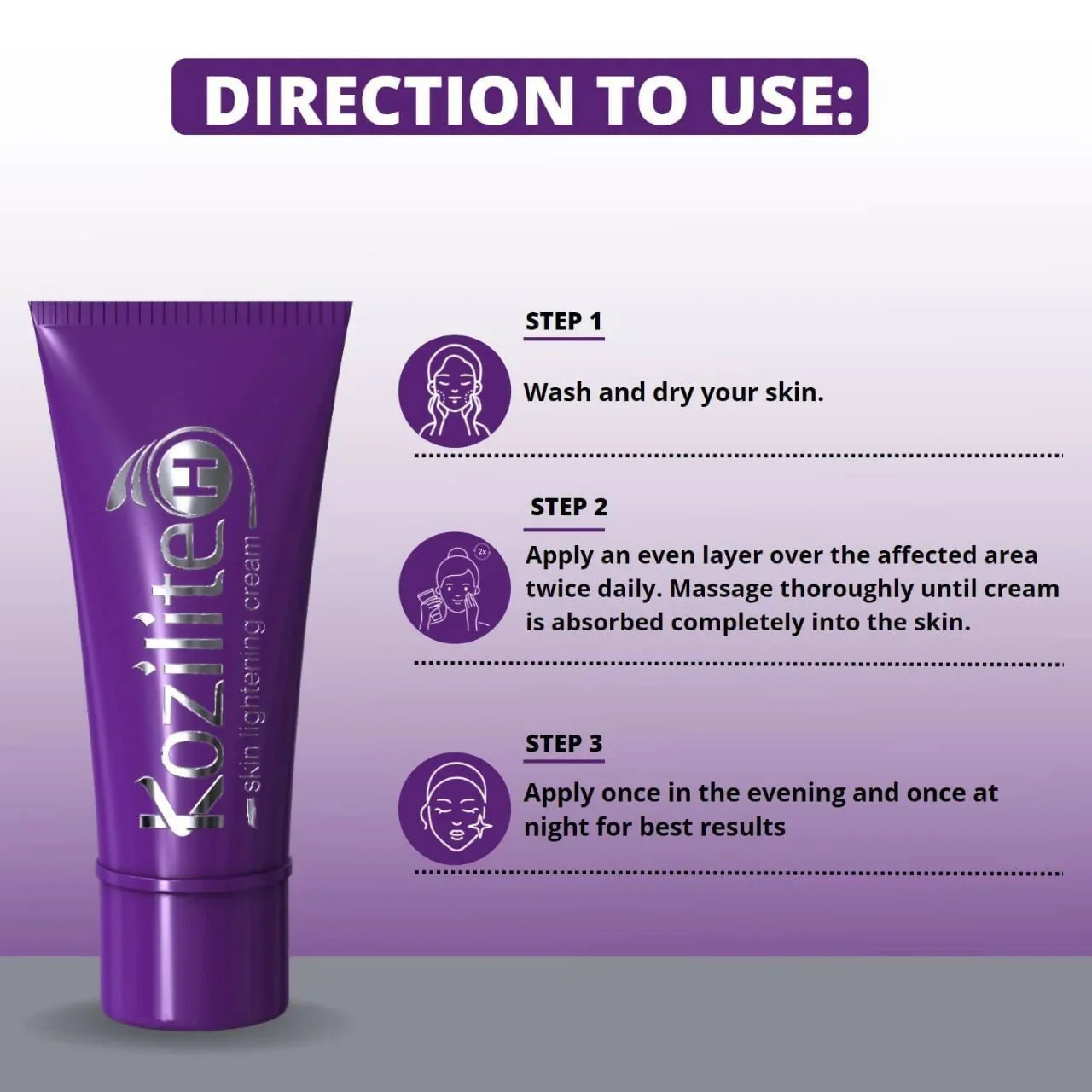 Kozilite-H Skin Lightening Cream -20 gm image 3