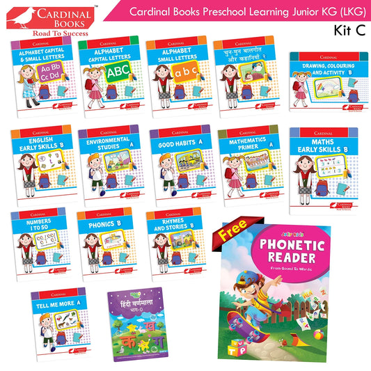Cardinal Books Preschool Learning Junior KG (LKG) Kit C Set of 16| Ages 4-5 Years| Alphabet| Number| Rhymes and Stories…
