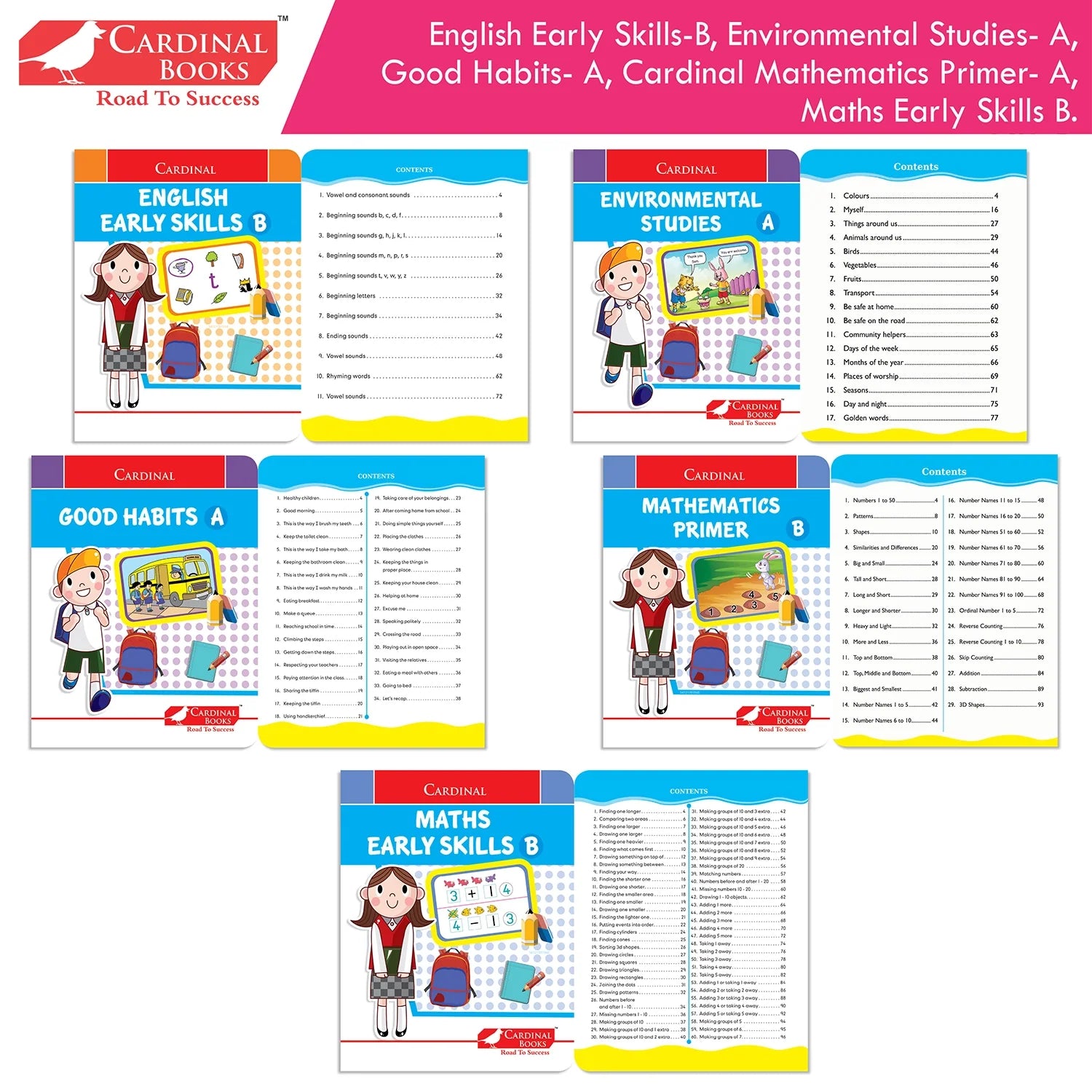 Cardinal Books Preschool Learning Junior KG (LKG) Kit C Set of 16| Ages 4-5 Years| Alphabet| Number| Rhymes and Stories…