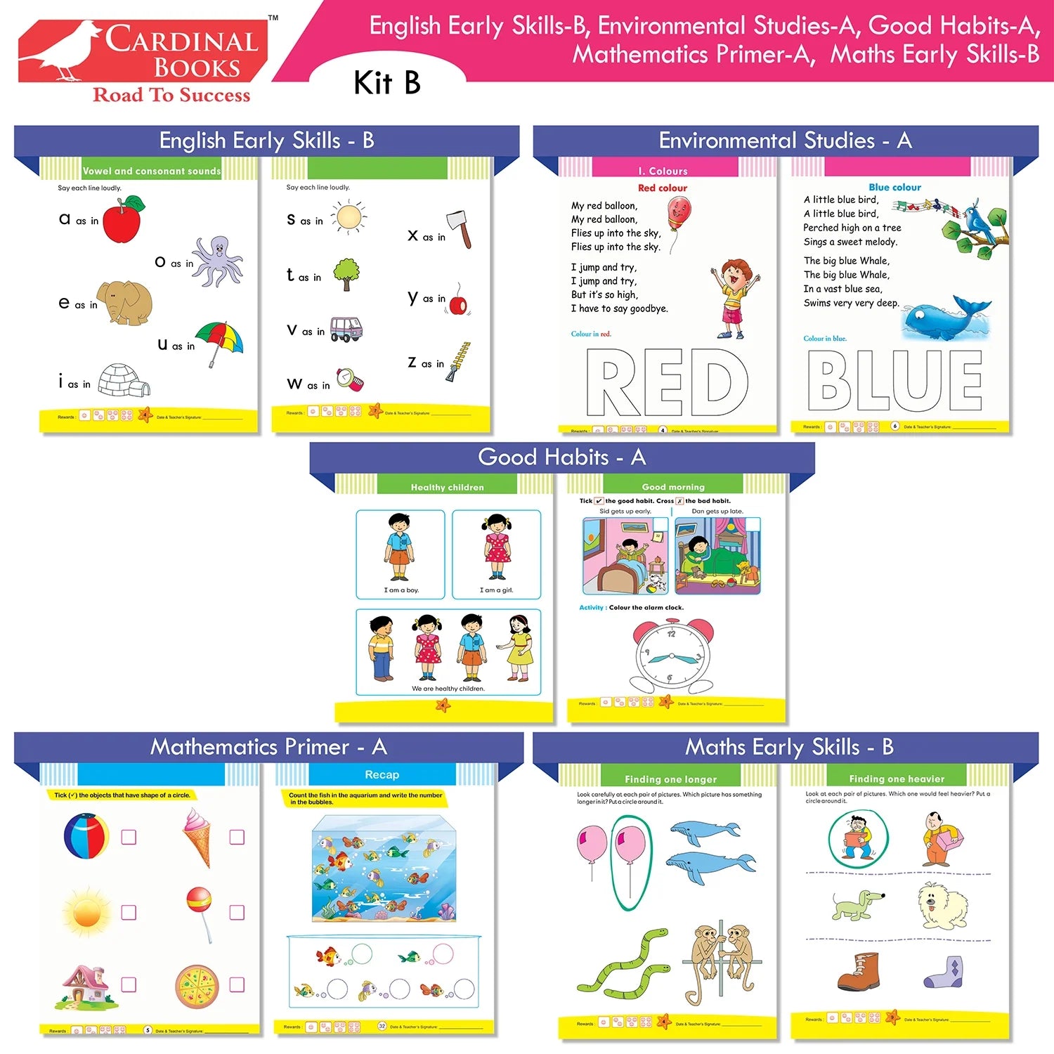 Cardinal Books Preschool Learning Junior KG (LKG) Kit C Set of 16| Ages 4-5 Years| Alphabet| Number| Rhymes and Stories…