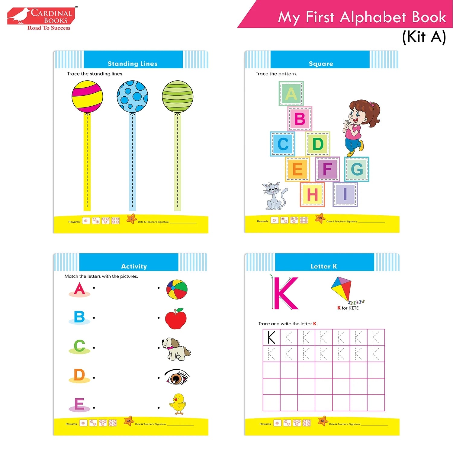 Cardinal Books Preschool Learning Playgroup (Preparatory Pre-Nursery) Kit A| Ages 2-3 Years| My First ABC Picture…