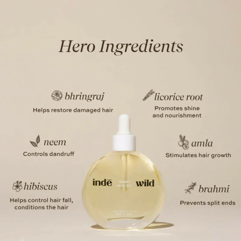 Indē Wild Champi Hair Oil with Brahmi, Amla and Bhringraj -50ml image 4