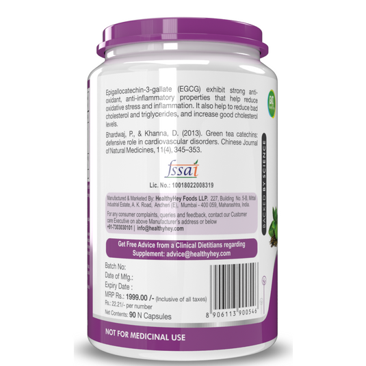 EGCG from Green Tea Extract - EGCG - Antioxidant Support - 90 Veg. Capsules image 3
