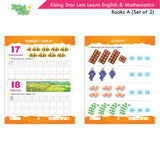Rising Star Lets Learn English & Maths Activity Books Set A|Set of 2| Ages 3-7 Year| Number, Alphabets, Pattern Writing…