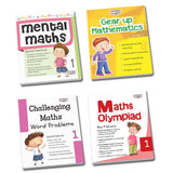 Grade 1 Comprehensive Learning with Mathematics Workbooks Set of 4 Ages 6-7 Years: Gear Up Math, Mental Math, Olympiad, and…