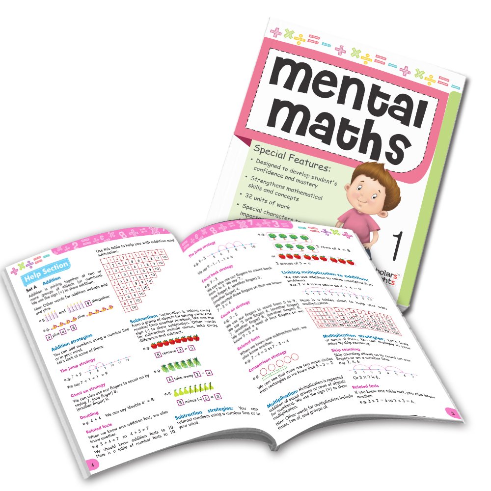 Grade 1 Comprehensive Learning with Mathematics Workbooks Set of 4 Ages 6-7 Years: Gear Up Math, Mental Math, Olympiad, and…