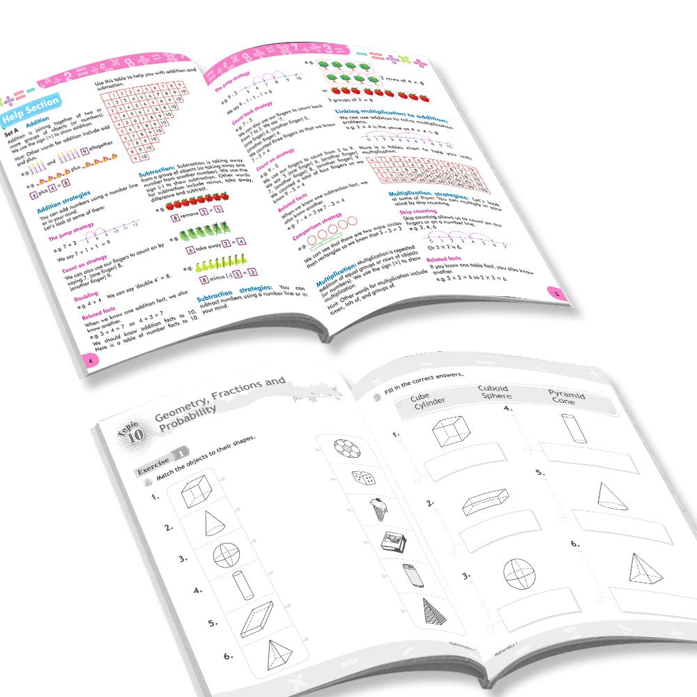 Grade 1 Comprehensive Learning with Mathematics Workbooks Set of 4 Ages 6-7 Years: Gear Up Math, Mental Math, Olympiad, and…