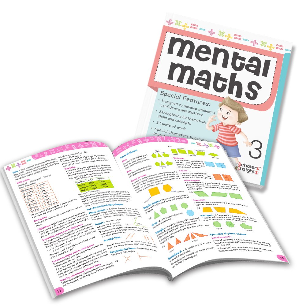 Grade 3 Comprehensive Learning with Mathematics Workbooks Set of 4 Ages 8-9 Years: Gear Up Math, Mental Math, Olympiad, and…
