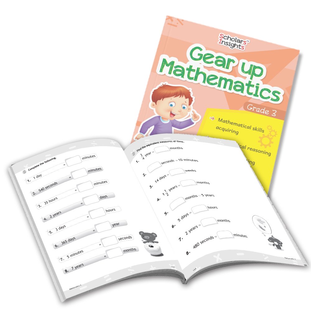 Grade 3 Comprehensive Learning with Mathematics Workbooks Set of 4 Ages 8-9 Years: Gear Up Math, Mental Math, Olympiad, and…