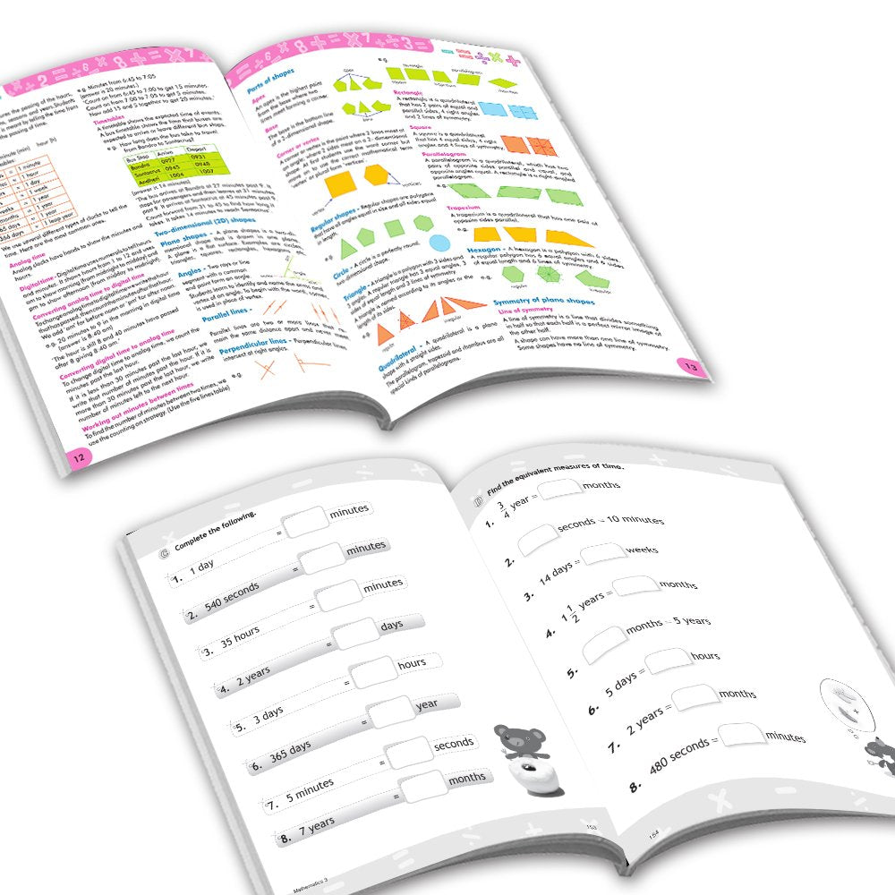 Grade 3 Comprehensive Learning with Mathematics Workbooks Set of 4 Ages 8-9 Years: Gear Up Math, Mental Math, Olympiad, and…