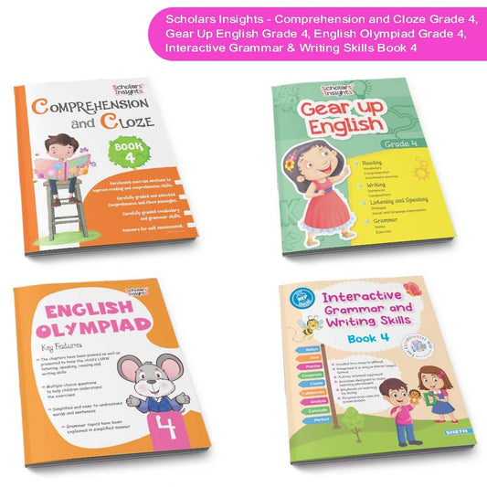 Grade 4 Ultimate English Combo Practice Workbooks Set of 4: NEP Based Interactive Grammar & Writing Skills, Olympiad Prep…
