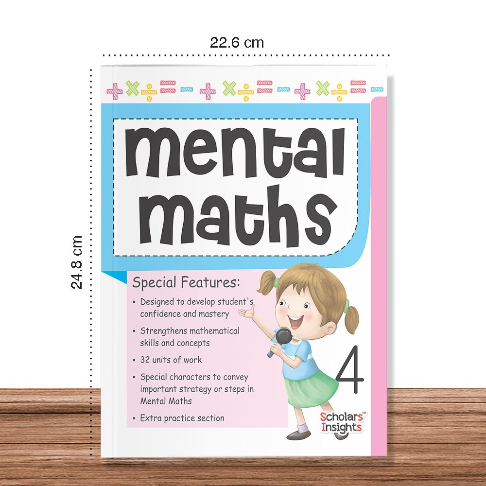 Grade 4 Comprehensive Learning with Mathematics Workbooks Set of 4 Ages 9-10 Years: Gear Up Math, Mental Math, Olympiad…