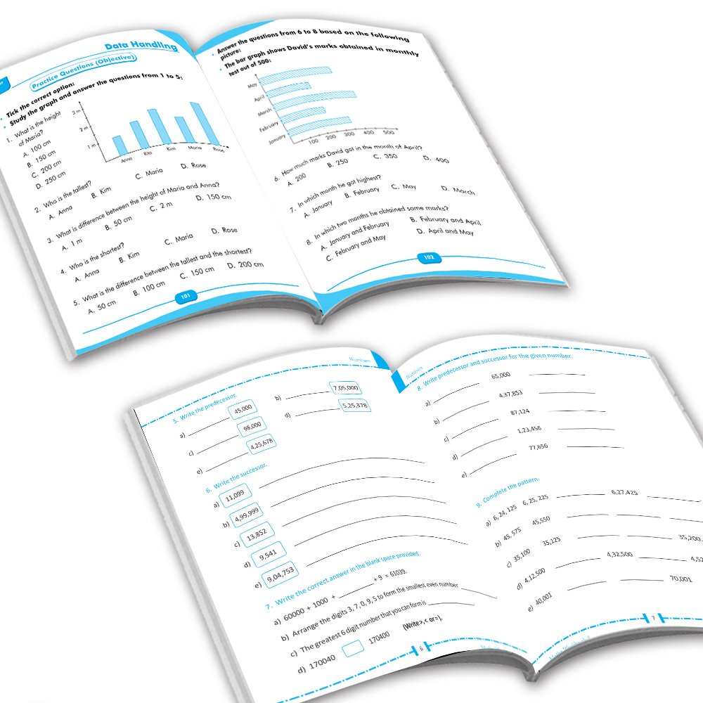 Grade 4 Comprehensive Learning with Mathematics Workbooks Set of 4 Ages 9-10 Years: Gear Up Math, Mental Math, Olympiad…