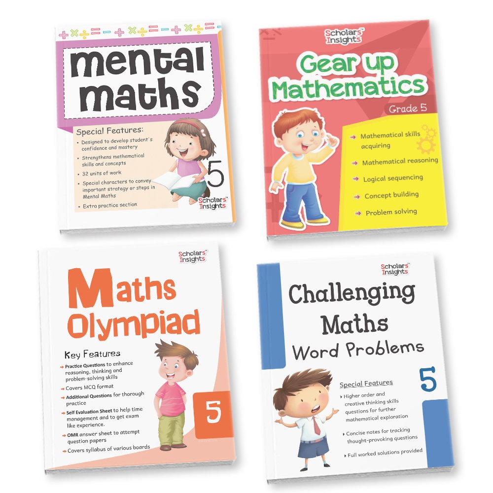 Grade 5 Comprehensive Learning with Mathematics Workbooks Set of 4 Ages 10-11 Years: Gear Up Math, Mental Math…