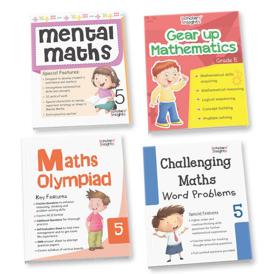 Grade 5 Comprehensive Learning with Mathematics Workbooks Set of 4 Ages 10-11 Years: Gear Up Math, Mental Math…