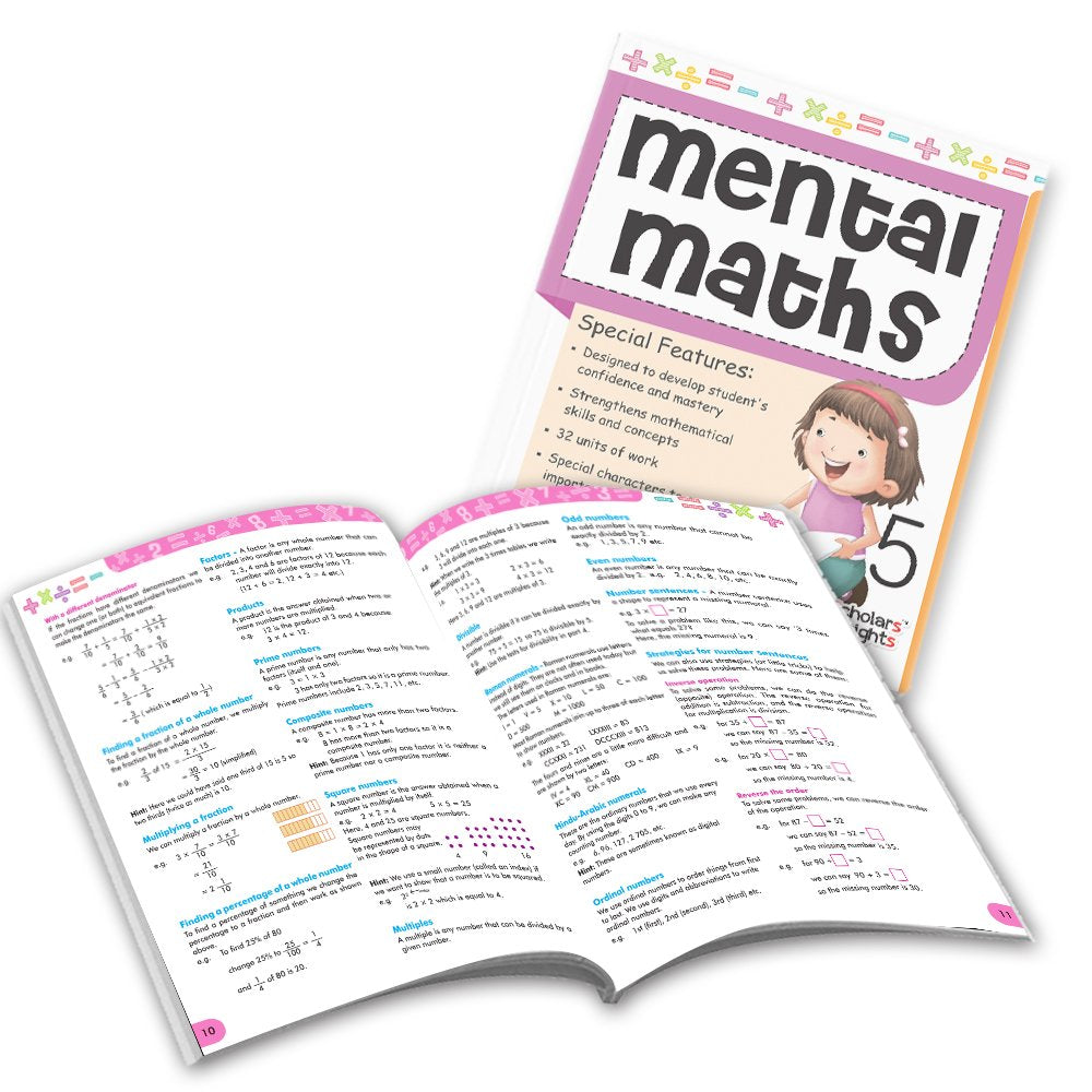 Grade 5 Comprehensive Learning with Mathematics Workbooks Set of 4 Ages 10-11 Years: Gear Up Math, Mental Math…