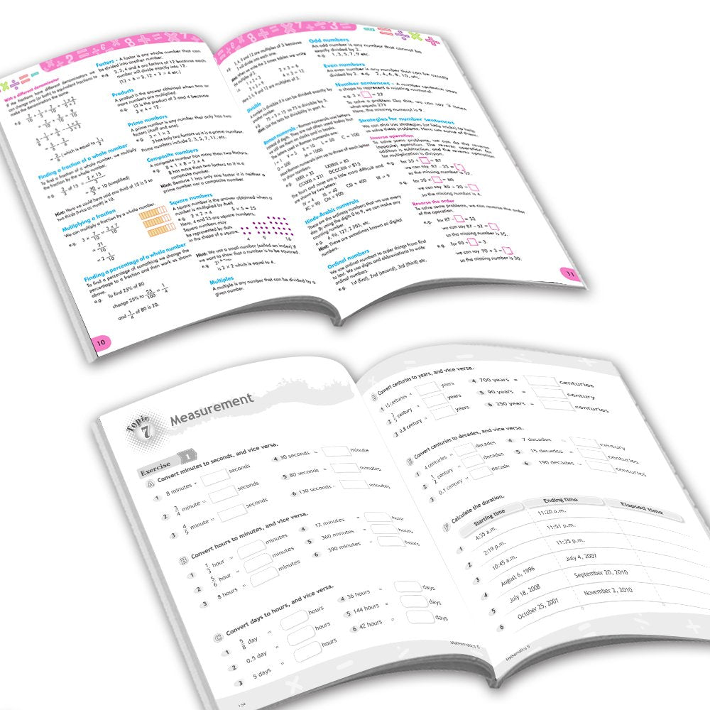 Grade 5 Comprehensive Learning with Mathematics Workbooks Set of 4 Ages 10-11 Years: Gear Up Math, Mental Math…
