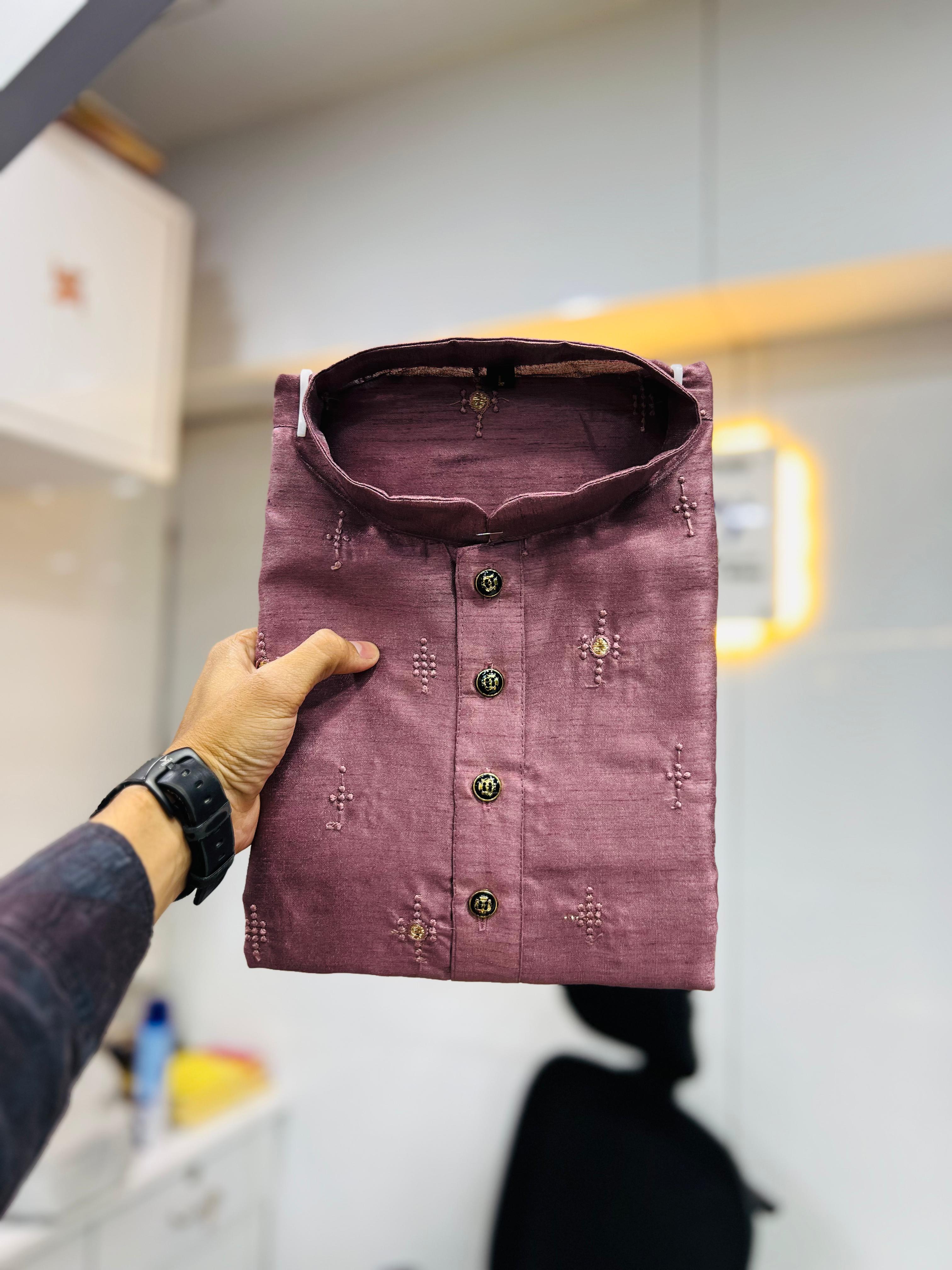 Silk Kurta Pajama For Men’s Wedding Wear Fancy Kurta image 3