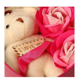 Heart Shaped Box With Teddy And Scented Roses, Valentine Gift image 5