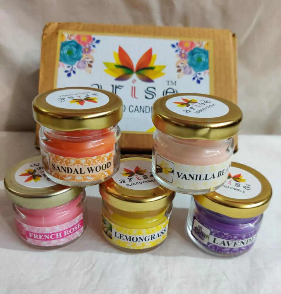 Vanilla Mini Jar Scented Candles pack of 5