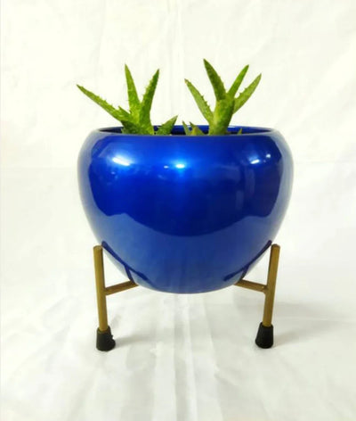 Metal Planter Pots with Stand (Blue)
