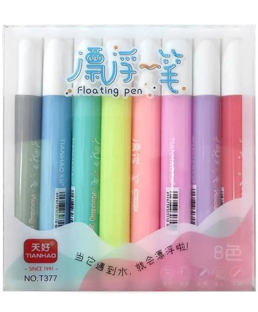 8 Colors Doodle Pen Children's Colorful Marker Pen Magical Water Painting Pen Easy -To-Wipe Dry Erase Whiteboared Pen Doodle Water Floating Pen