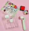 Roller Stamp for Kids Boys & Girls/Handle Wheel Roller Stamp with Inkpad Diary DIY Stamp Set Creative (2 Pieces)