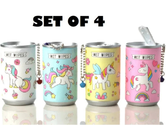 Unicorn Mini Wet Wipes Tin pack of 4