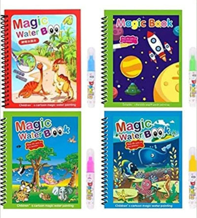 Magic Water Coloring Doodle Book & Magic Pen (Pack of 4)