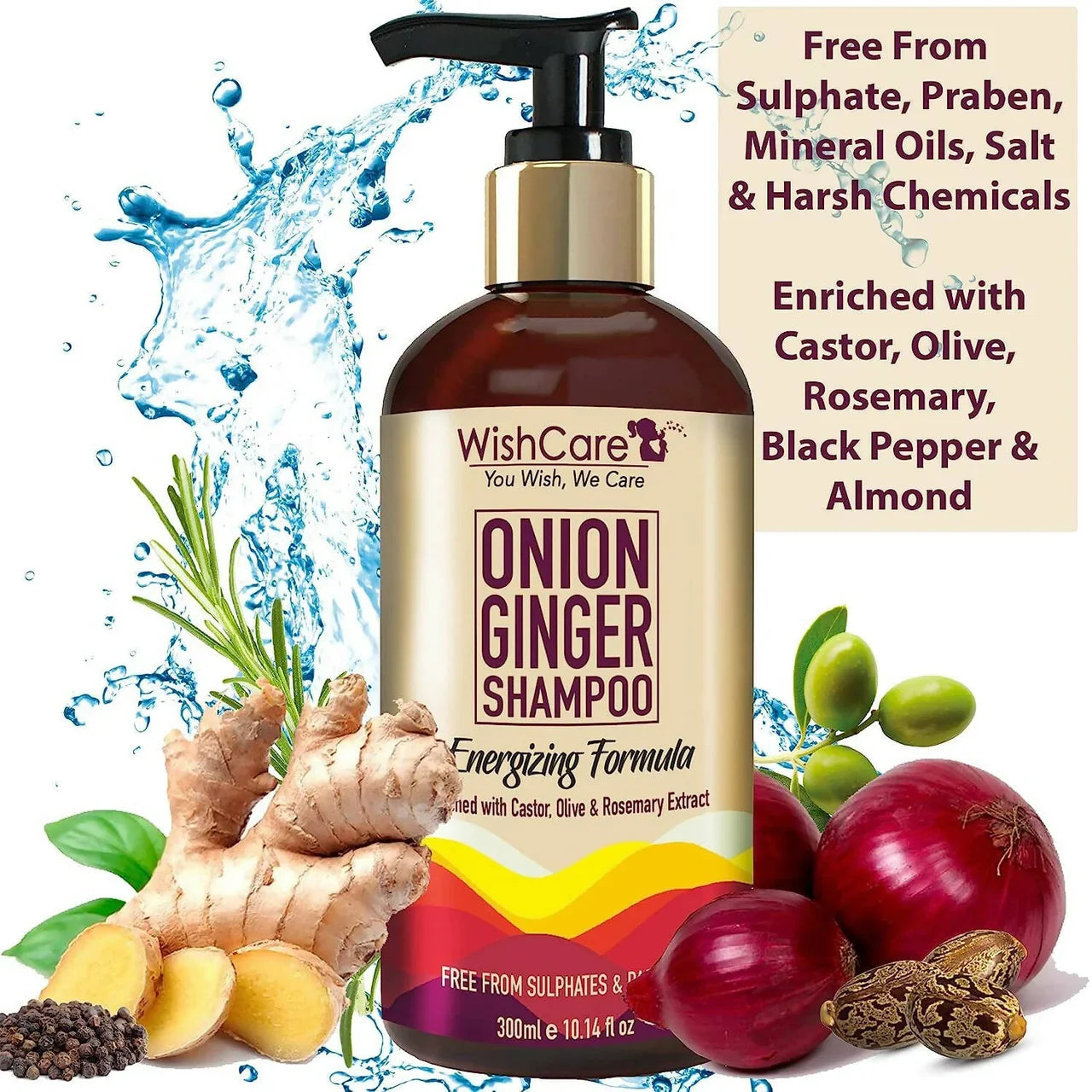 Wishcare Onion Ginger Shampoo -300 ml image 2