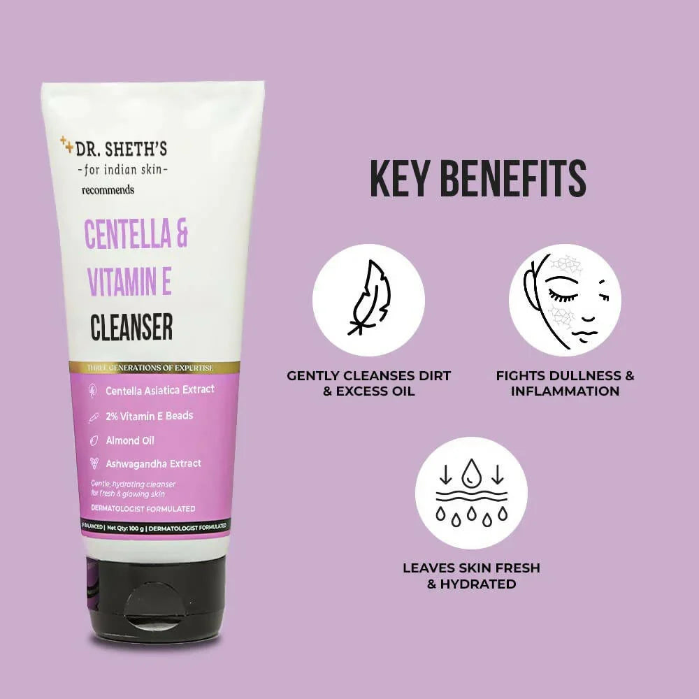 Dr. Sheth's Centella & Vitamin E Cleanser - -100 gm image 2