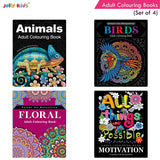 Jolly Kids Adult Colouring Books Set of 4|Adults Colouring Book: Stress Relieving Designs Floral, Animals, Birds &…