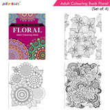 Jolly Kids Adult Colouring Books Set of 4|Adults Colouring Book: Stress Relieving Designs Floral, Animals, Birds &…