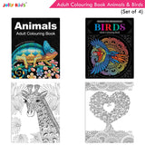 Jolly Kids Adult Colouring Books Set of 4|Adults Colouring Book: Stress Relieving Designs Floral, Animals, Birds &…