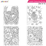 Jolly Kids Adult Colouring Books Set of 4|Adults Colouring Book: Stress Relieving Designs Floral, Animals, Birds &…