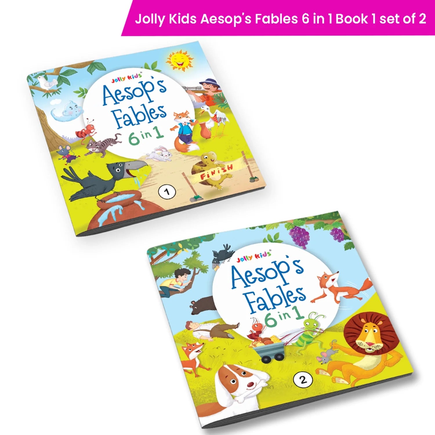 Jolly Kids A Collection of Aesop's Fables 6 in 1 Combo Moral Stories Books for Children| Ages 3-6 Years| Set of 2…
