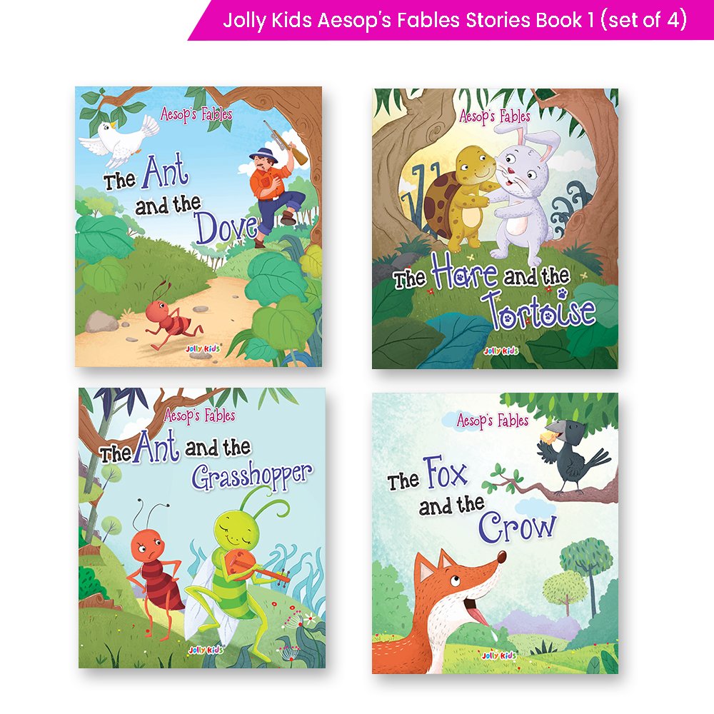Jolly Kids Aesop’s Fables English Short Stories Book 1 Set of 4 for Little Children| Ages 3 – 6 Years| Moral Stories…