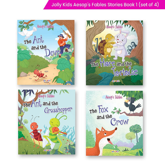 Jolly Kids Aesop’s Fables English Short Stories Book 1 Set of 4 for Little Children| Ages 3 – 6 Years| Moral Stories…