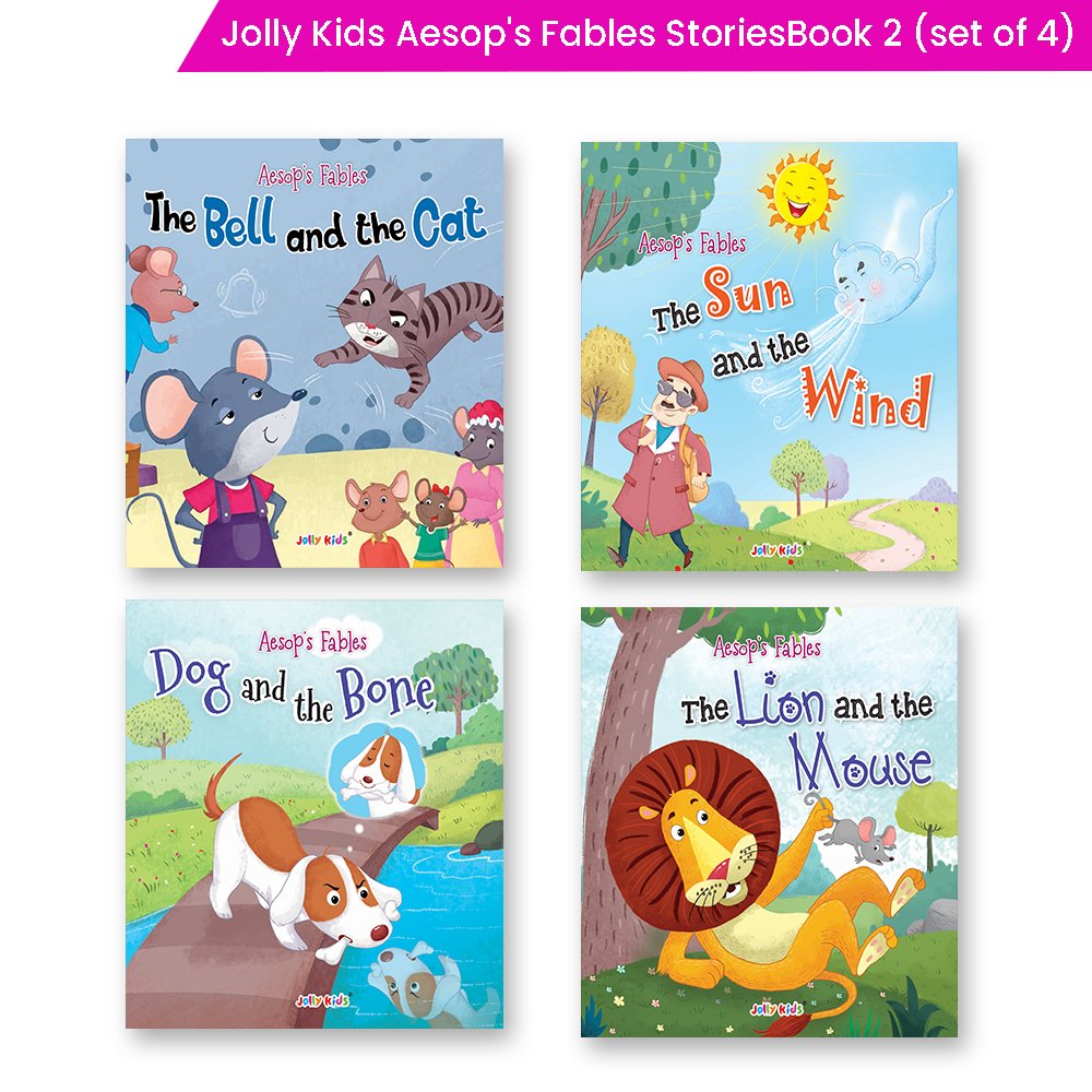 Jolly Kids Aesop’s Fables English Short Stories Book 2 Set of 4 for Little Children| Ages 3 – 6 Years| Moral Stories…