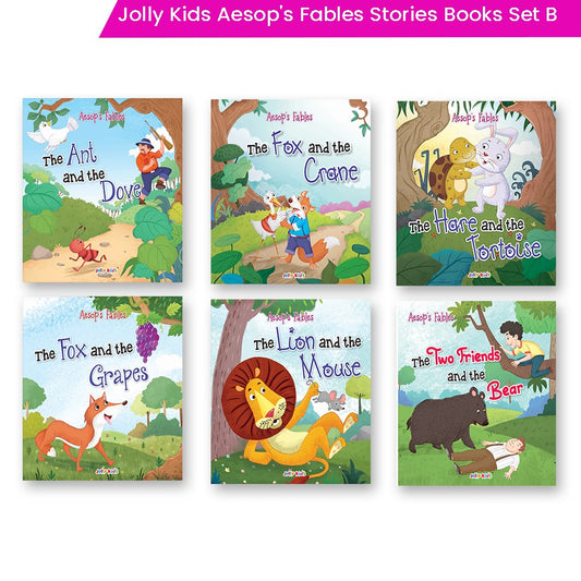Jolly Kids Aesop's Fables Stories Books B Set of 6| Bedtime Moral Stories For Kids Ages 3-6 Years – Shethbooks