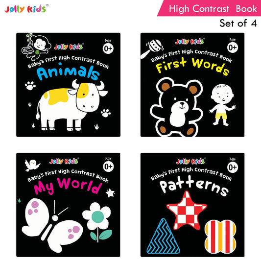 Jolly Kids Baby's First High Contrast Board Books (Set of 4)| Black and White Board Books For Kids Ages 0 - 3 Years…