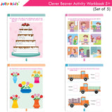 Jolly Kids Clever Beaver Ages 5-6 Years Fun Learning Activities Workbooks Set of 4| English-Maths-EVS-Good Habit-Logical…