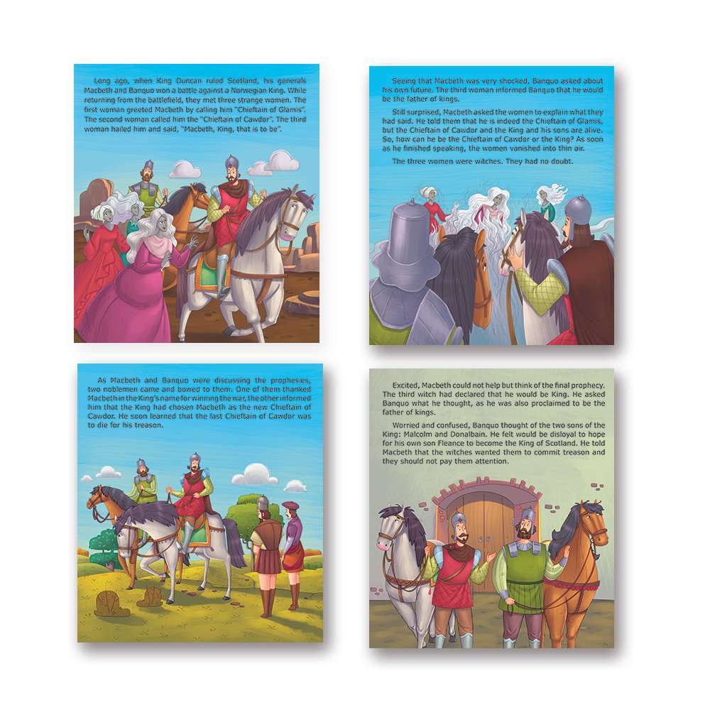 Shakespeare for Young Minds: Jolly Kids' Illustrated Stories B Combo Set of 4 Ages 6-12 Years | Hamlet, Macbeth, Much Ado…