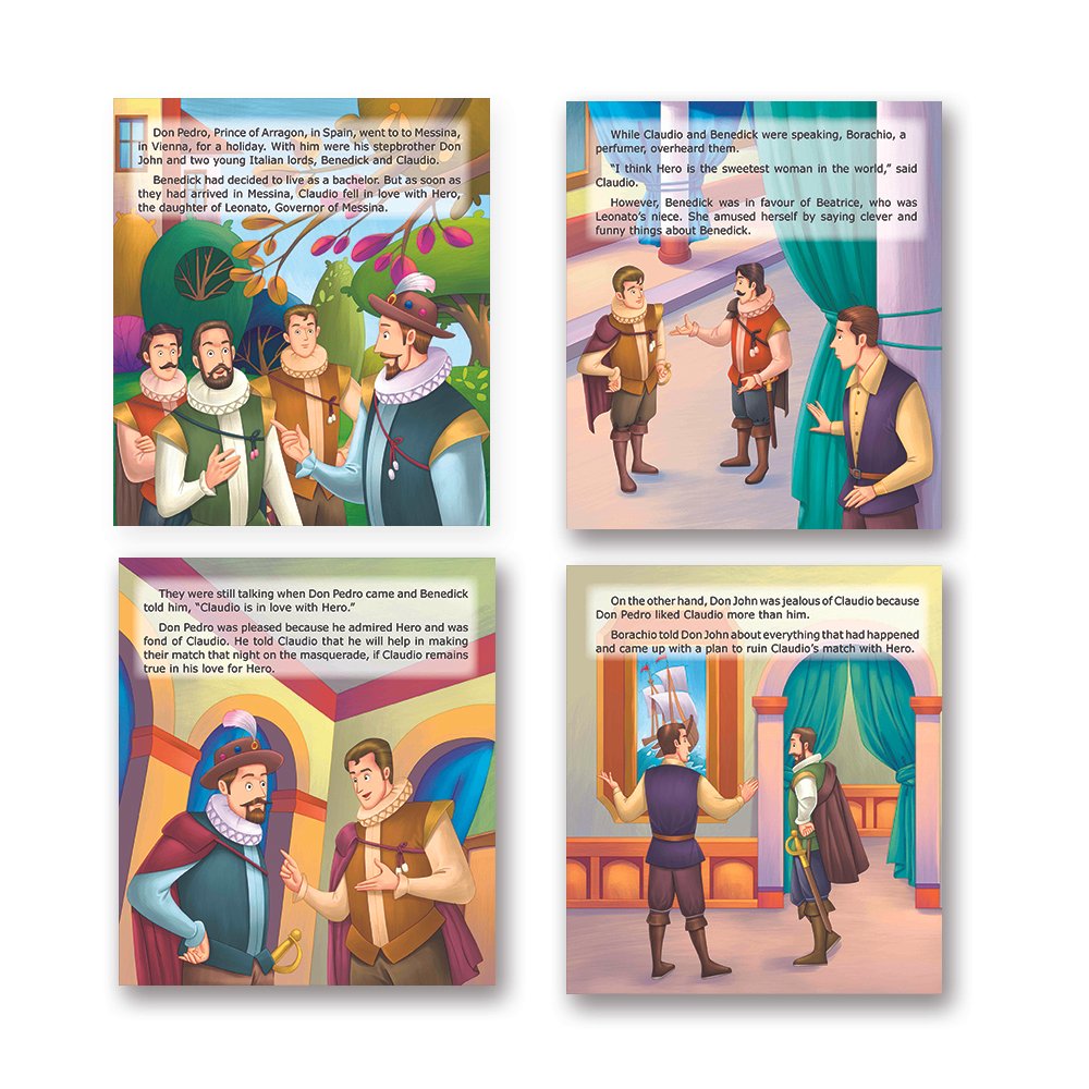 Shakespeare for Young Minds: Jolly Kids' Illustrated Stories B Combo Set of 4 Ages 6-12 Years | Hamlet, Macbeth, Much Ado…