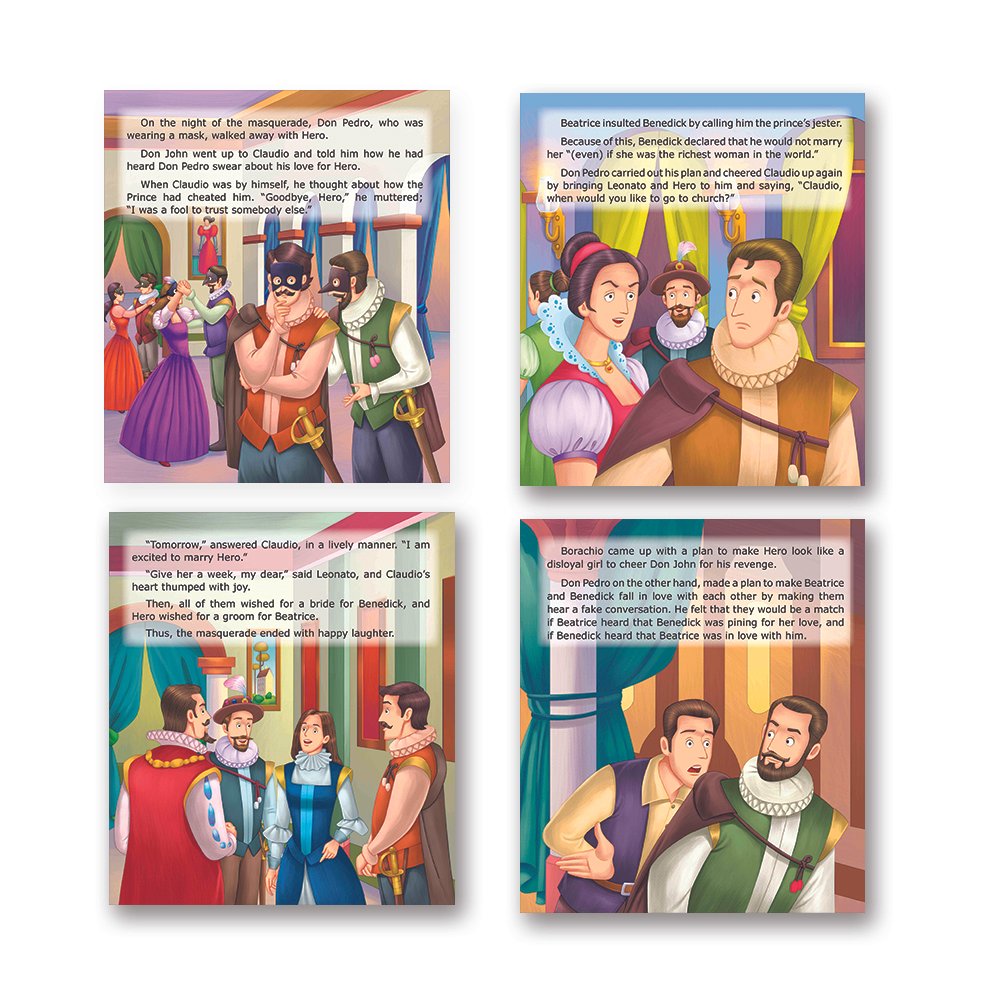 Shakespeare for Young Minds: Jolly Kids' Illustrated Stories B Combo Set of 4 Ages 6-12 Years | Hamlet, Macbeth, Much Ado…
