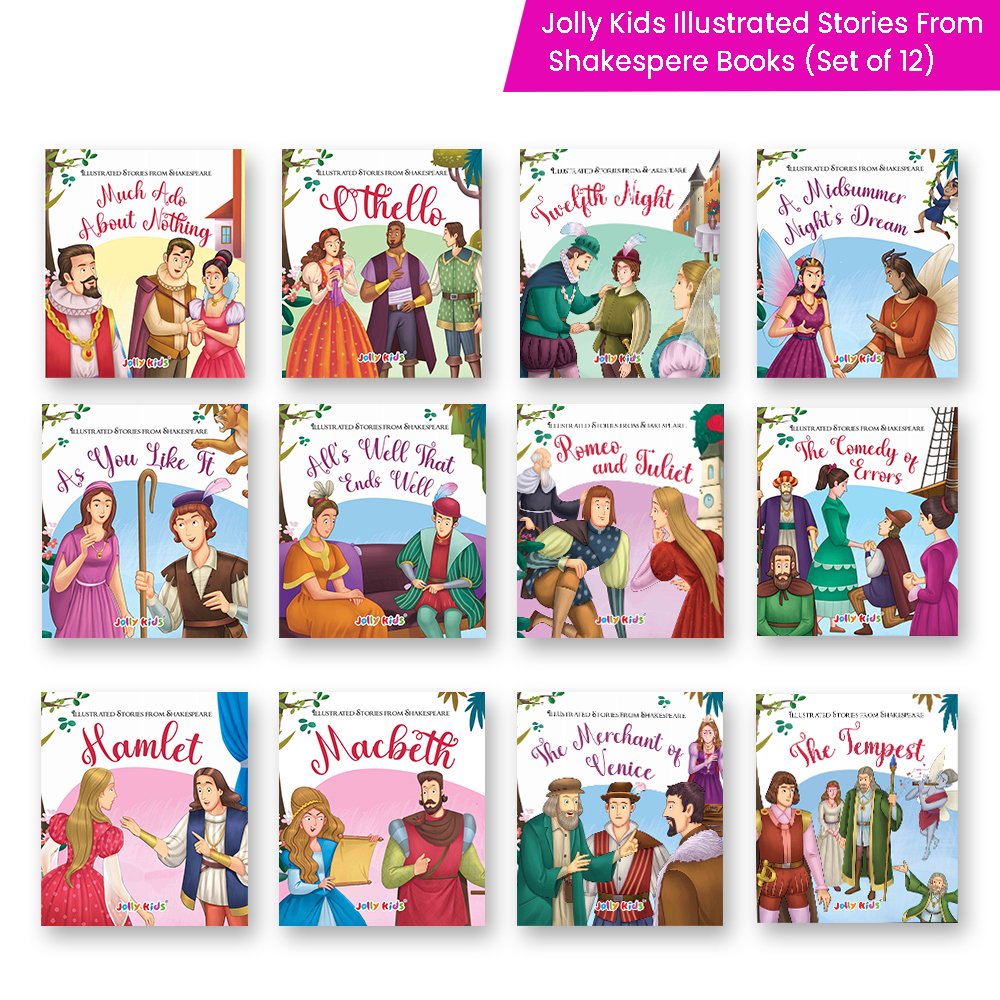 Shakespeare for Young Minds: Jolly Kids' Illustrated Stories Combo Set of 12 Ages 6-12 Years| Family Bonding through…