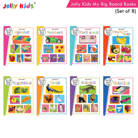 Jolly Kids My Big Board Books Set of 8 for Toddlers Ages 0-3 Years| Picture Learning Books – Shethbooks